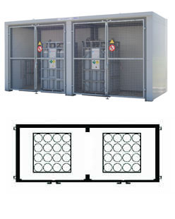 Hiltra F60 gasflesdepot model GD-MSP2-KA (CB F60)